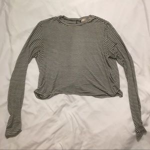 Striped open back crop top